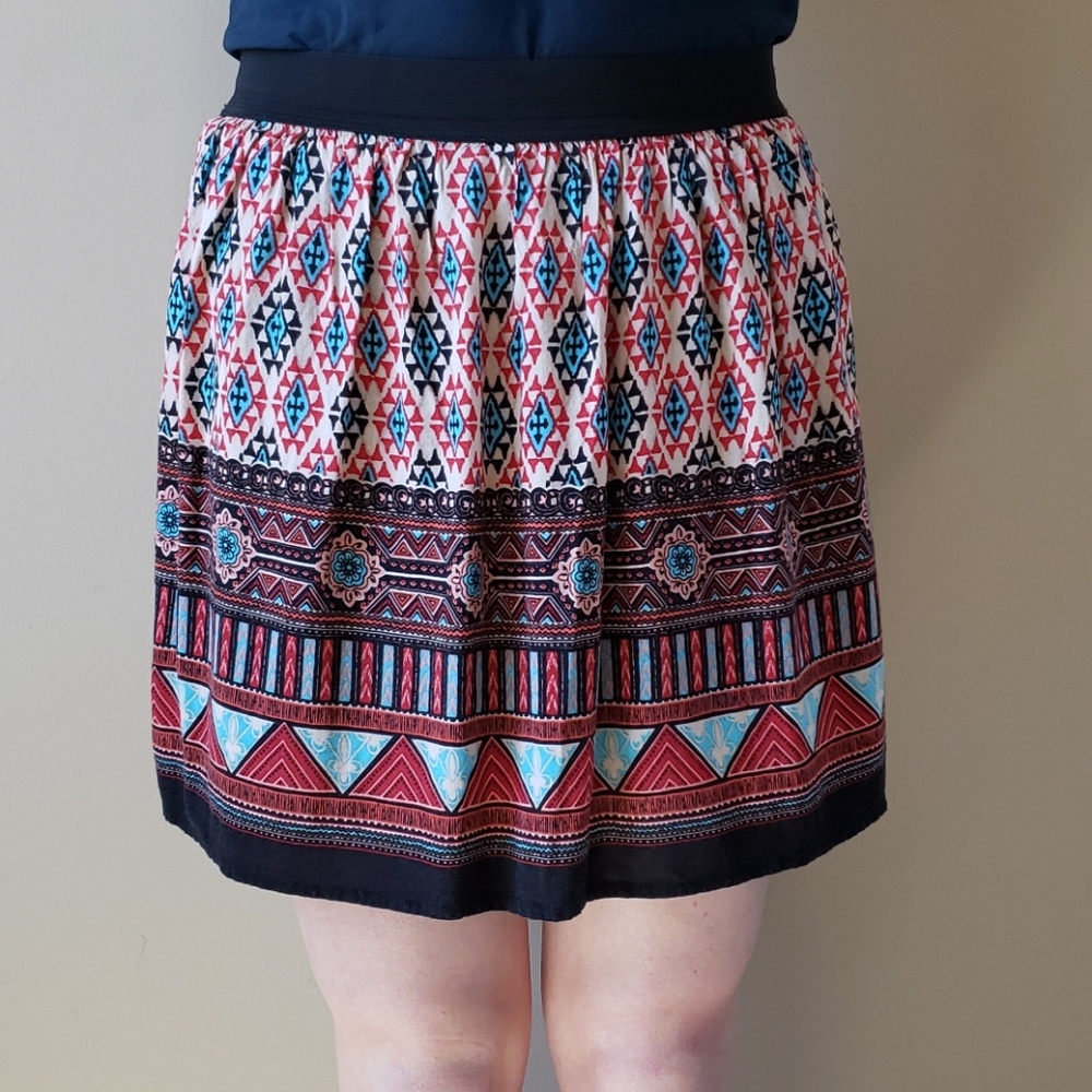 Geometric Print Skirt